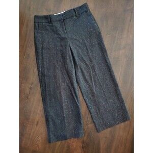Talbots Dark Gray Wool Blend Wide Leg Pants Trousers Career Business Casual Sz 8